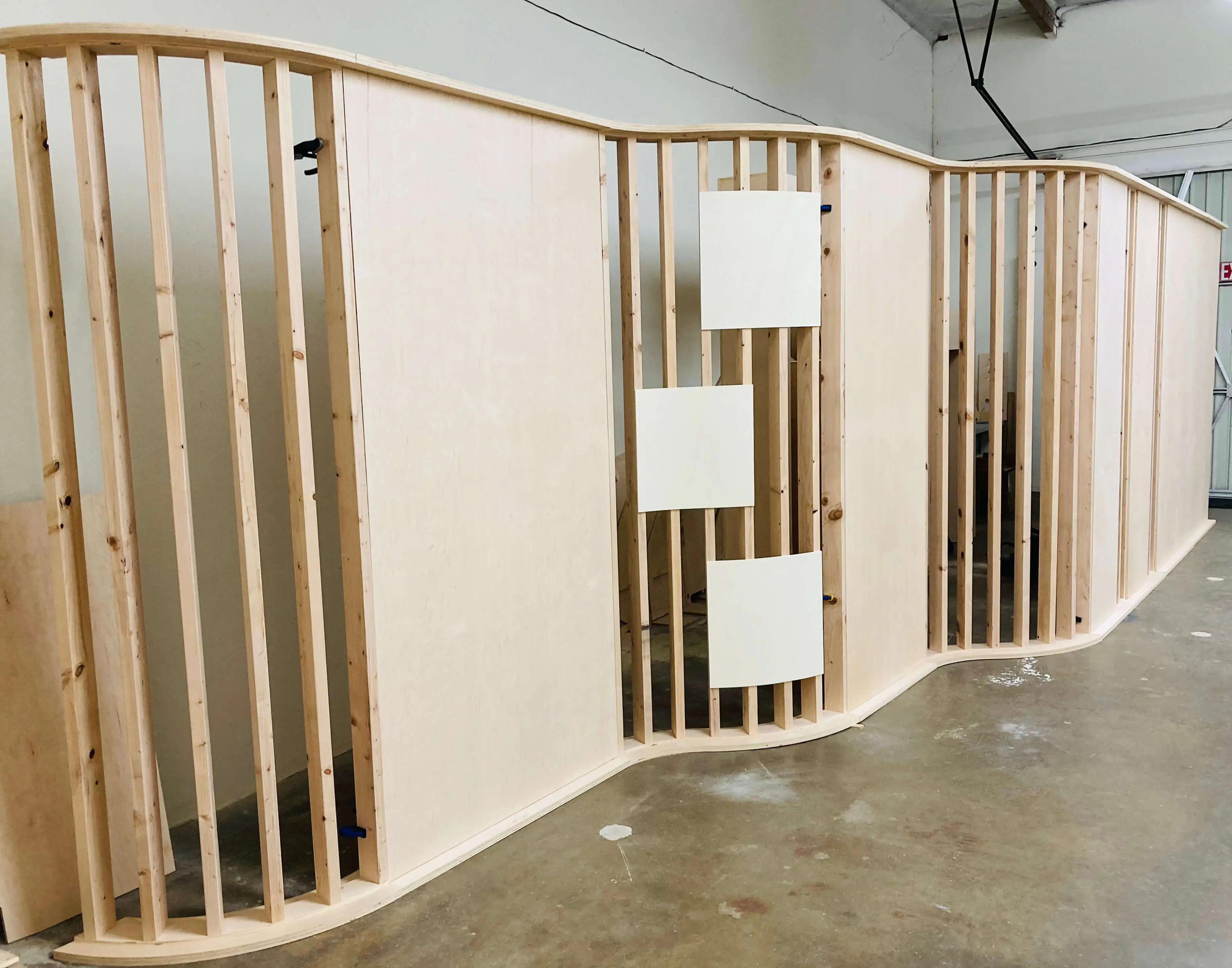 Custom wood event display build in progress